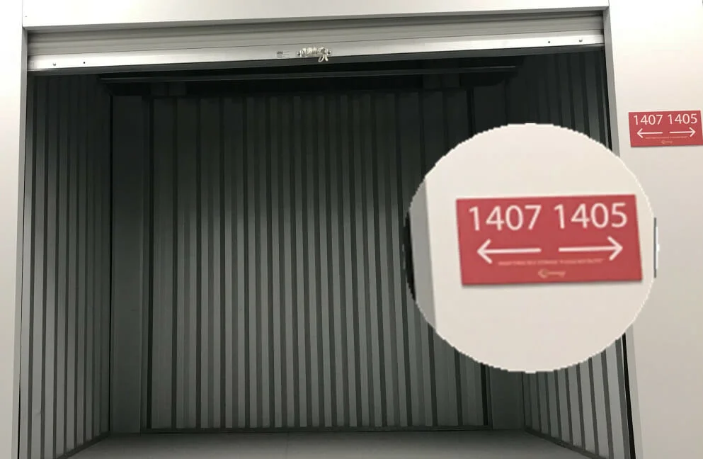 Storage unit number signage